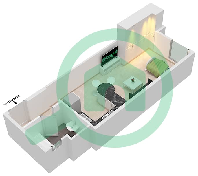 Floor plans for Type/unit 2/101 Studio Apartments in Al Khail Gate Phase 1 Bayut Dubai