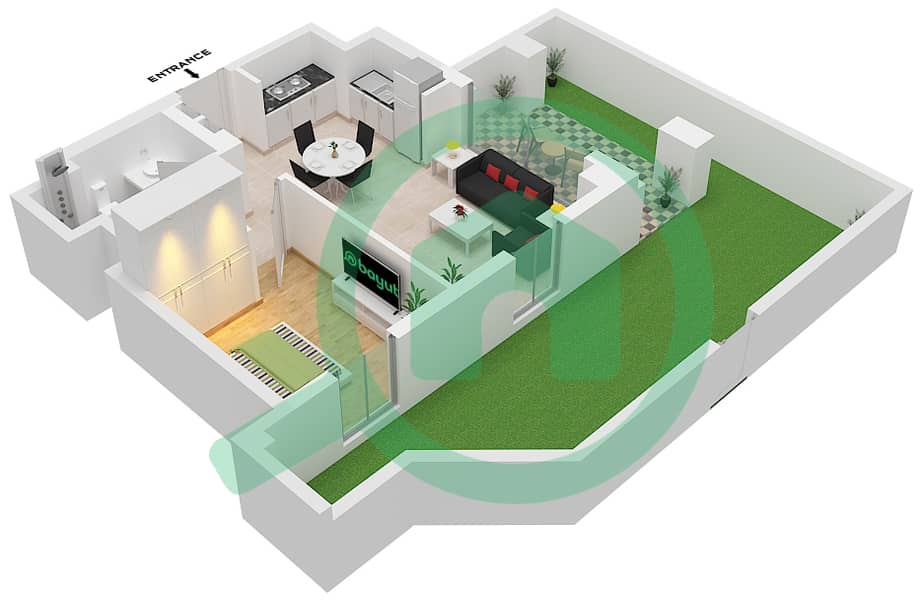 Floor plans for Unit 9 FLOOR 1 1bedroom Apartments in Bayshore 2