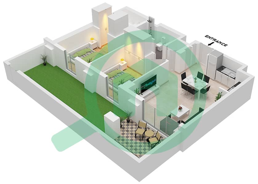 Floor plans for Unit 7 FLOOR 1 2bedroom Apartments in Bayshore 2