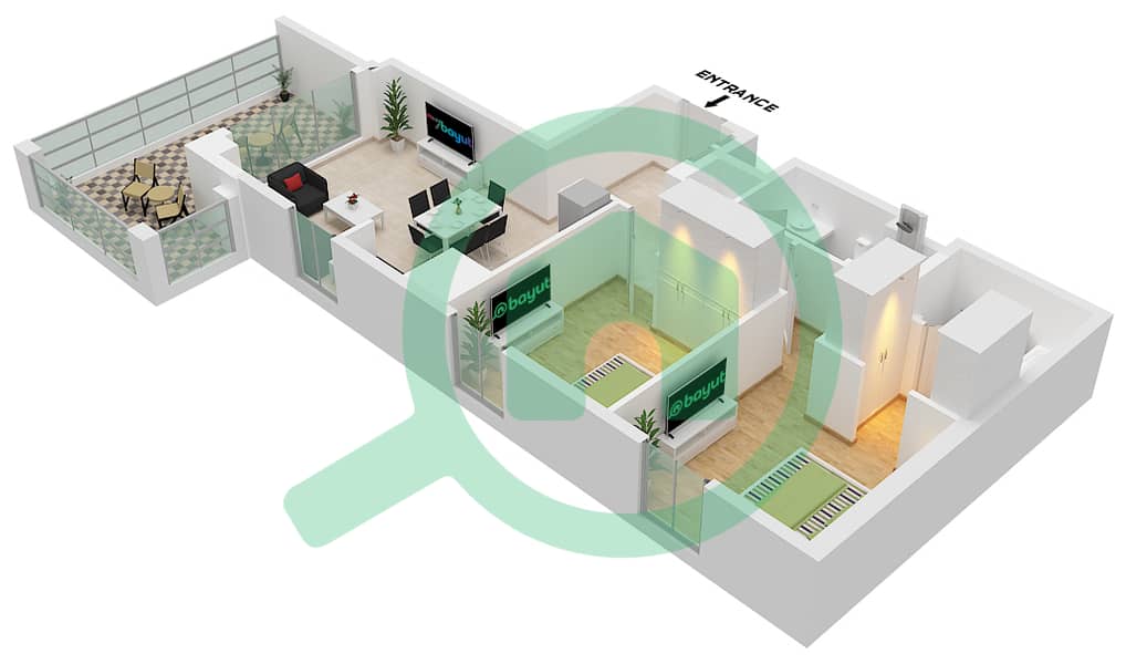 Floor plans for Unit 6 FLOOR 29 2bedroom Apartments in Bayshore 2