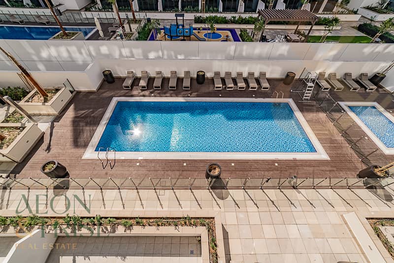 Pool and Play Ground View New Handover Apartment