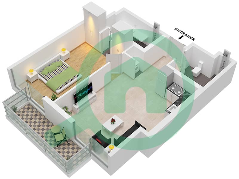 Floor plans for Unit 14 FLOOR 4 1bedroom Apartments in Bluebell
