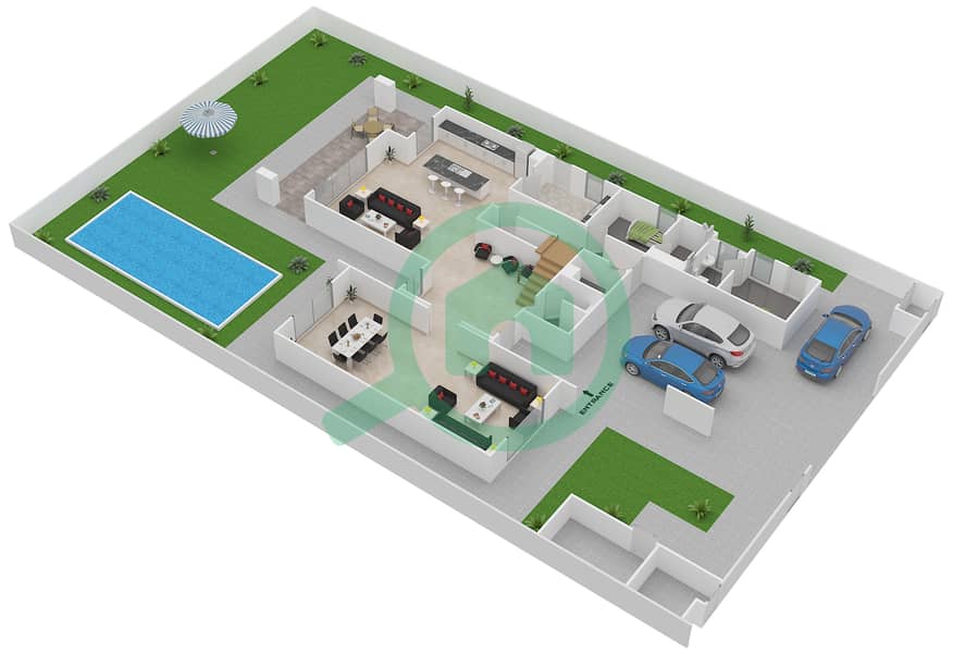 Floor plans for Type 4F 4bedroom Villas in Yas Acres Bayut Abu Dhabi