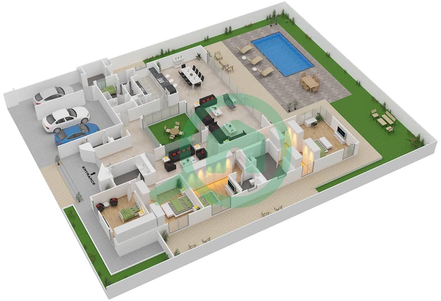 4 Bedroom House 3d Floor Plan