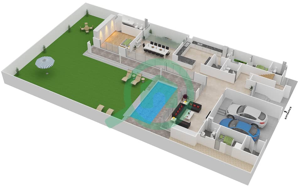 Floor plans for Type 4D 4bedroom Villas in The Hartland Villas Bayut