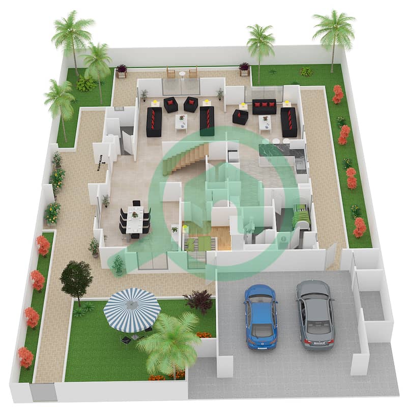 Floor plans for Type C1 5bedroom Villas in Victory Heights Bayut Dubai