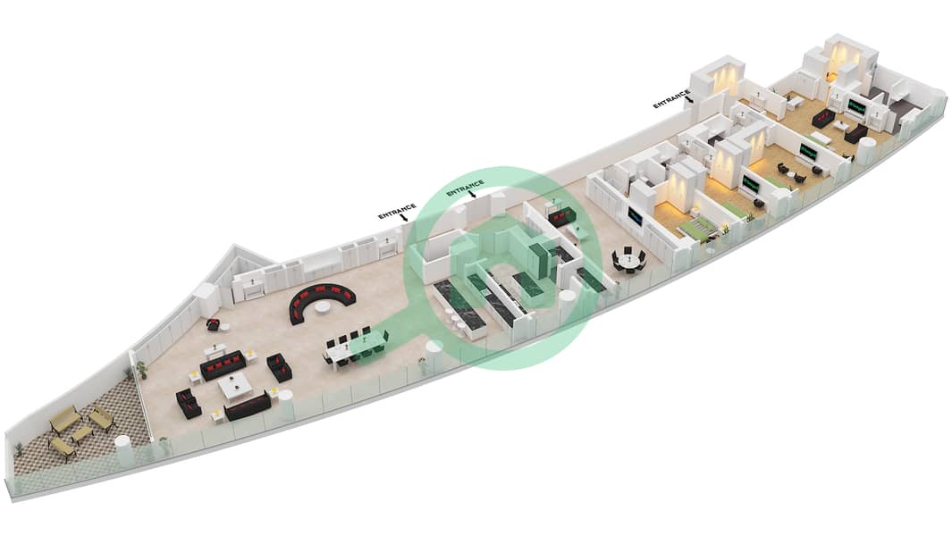 Floor plans for Type/unit A / UNIT 1 GROUND FLOOR 4bedroom Apartments