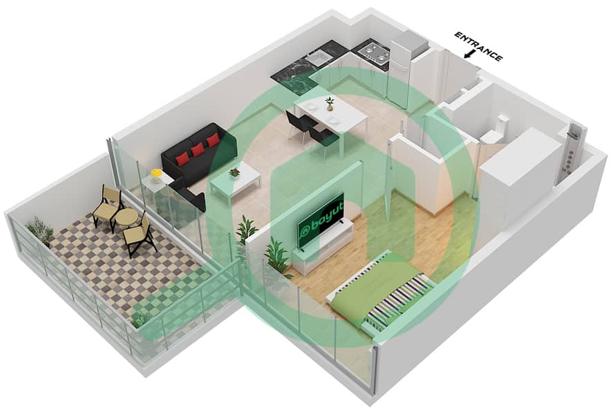 Floor plans for Type/unit A/UNIT 6 FLOOR 724,2649 1bedroom
