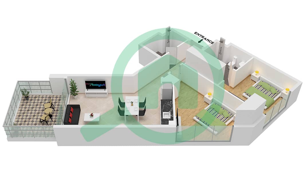 Floor plans for Type/unit A/UNIT 8 FLOOR 724,2650 2bedroom