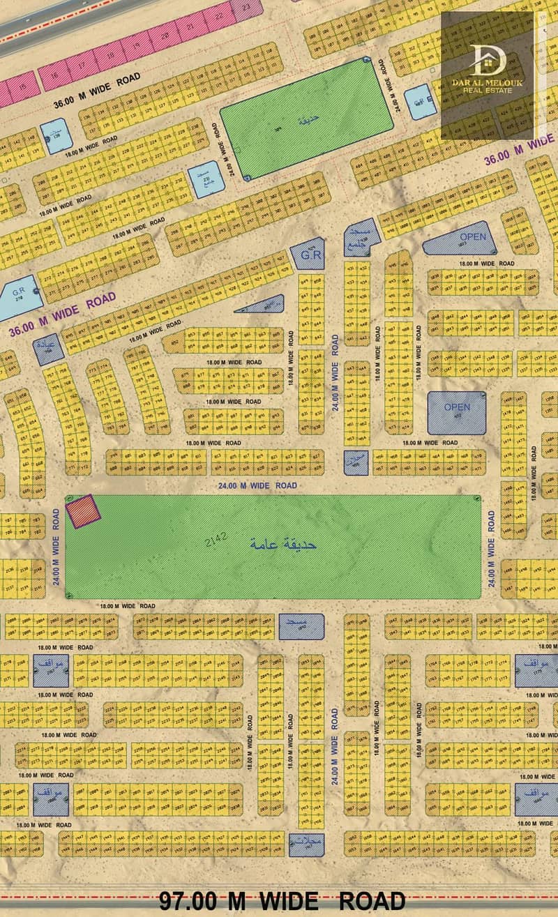 Residential land corner on two streets for sale in Sharjah, Al Matraq area