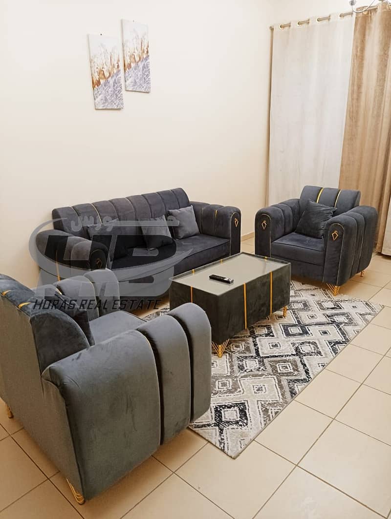 Furnished OneBedroom Apartment with Hall for Monthly Rent in Ajman
