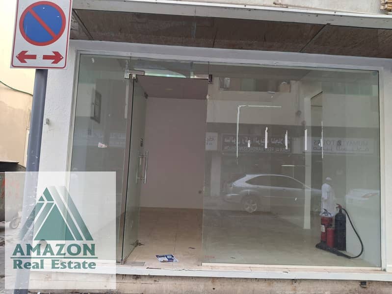 For rent a shop with two doors next to AlKhalij AlArabi Street, Al