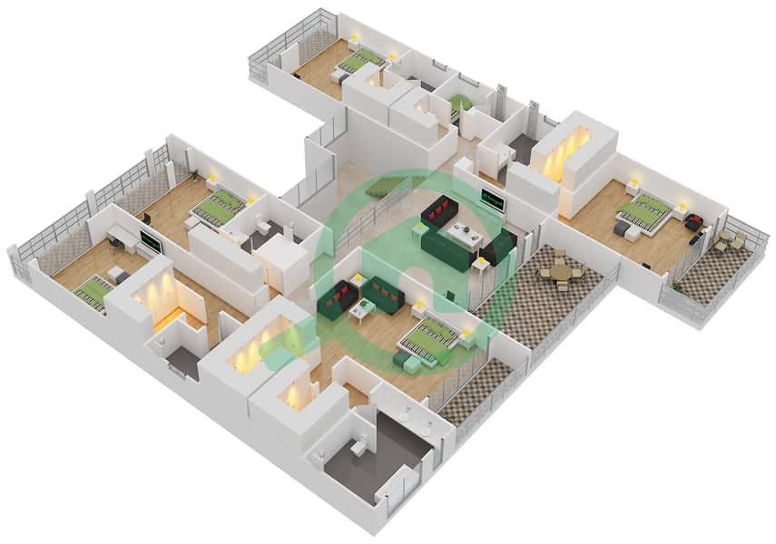 Floor plans for Type B3 MODERN 6bedroom Villas in Parkways at Dubai