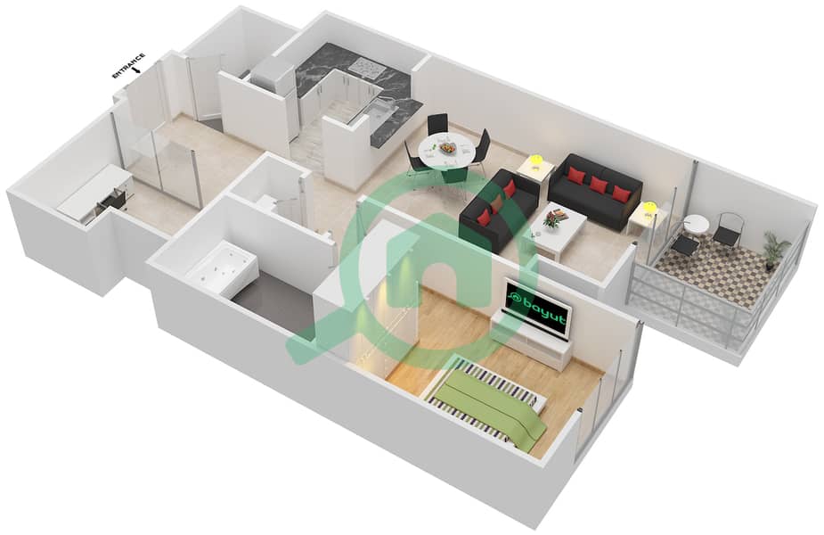 Floor plans for Unit 4,6 FLOOR 1315 1bedroom Apartments in Boulevard