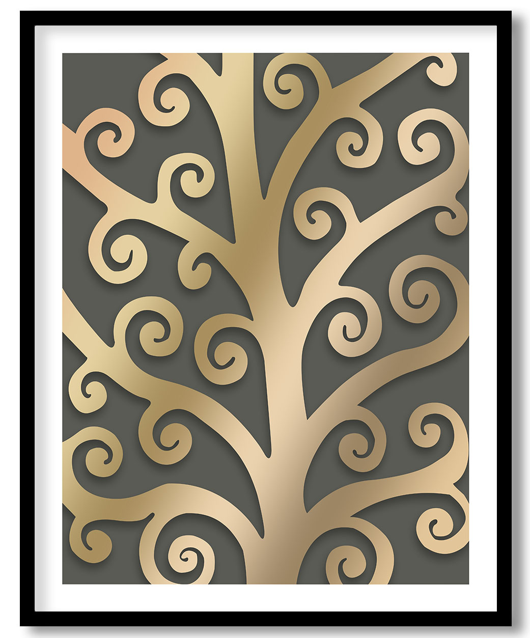 Abstract golden tree branch Wall Art, Hanging Wall Decor, Home Decor