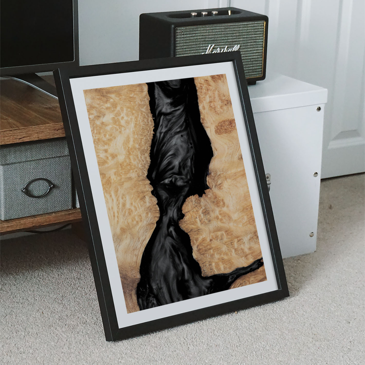 Abstract wooden black painting Wall Art, Hanging Wall Decor, Home