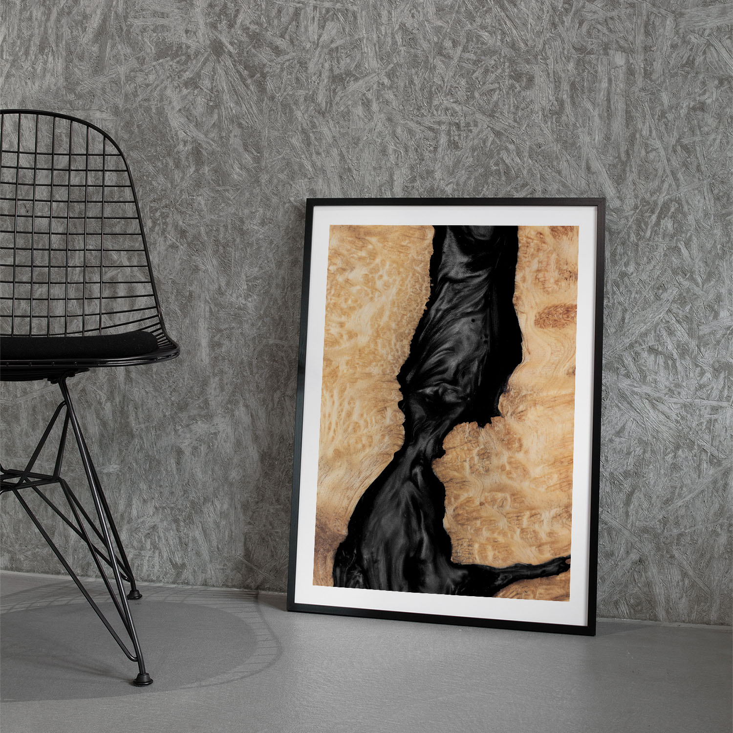 Abstract wooden black painting Wall Art, Hanging Wall Decor, Home