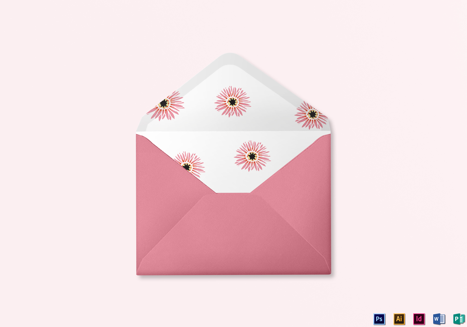 Floral Wedding Envelope Design Template in Illustrator, InDesign, Word