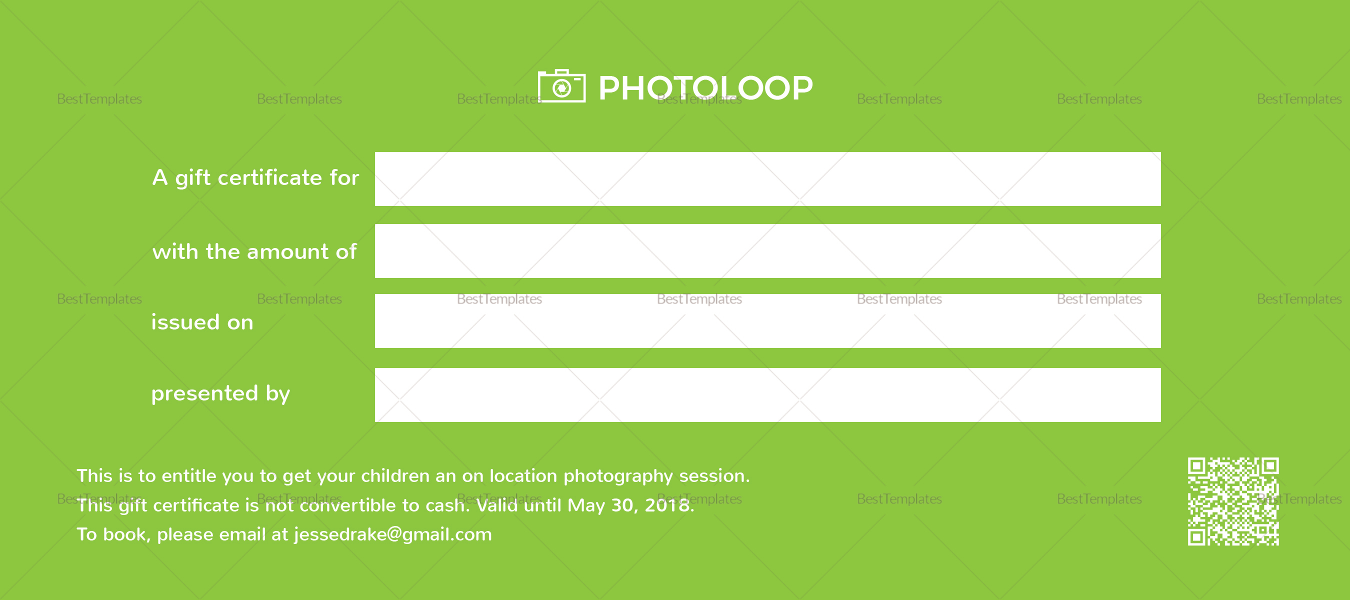 Photography Gift Certificate Design Template in PSD, Word, Publisher