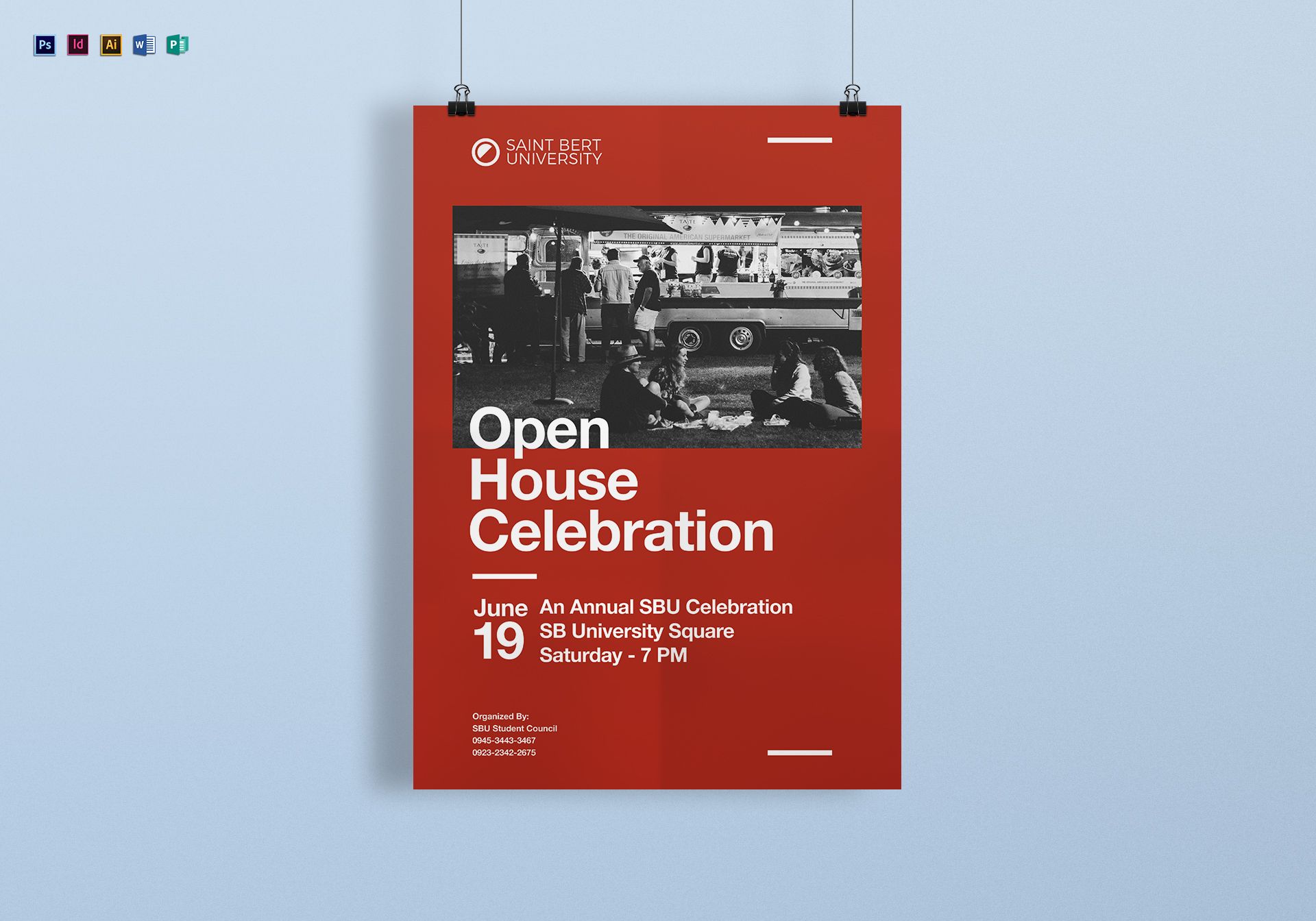 Academic Celebration Poster Design Template in PSD, Word, Publisher, Illustrator, InDesign