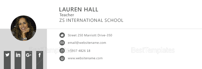 Teacher Email Signature Design Template in PSD, HTML