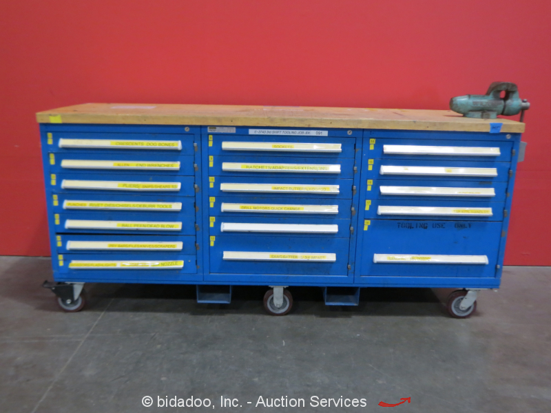 Stanley Vidmar 18 Drawer Tool Shop Equipment Storage Box Wilton Vise