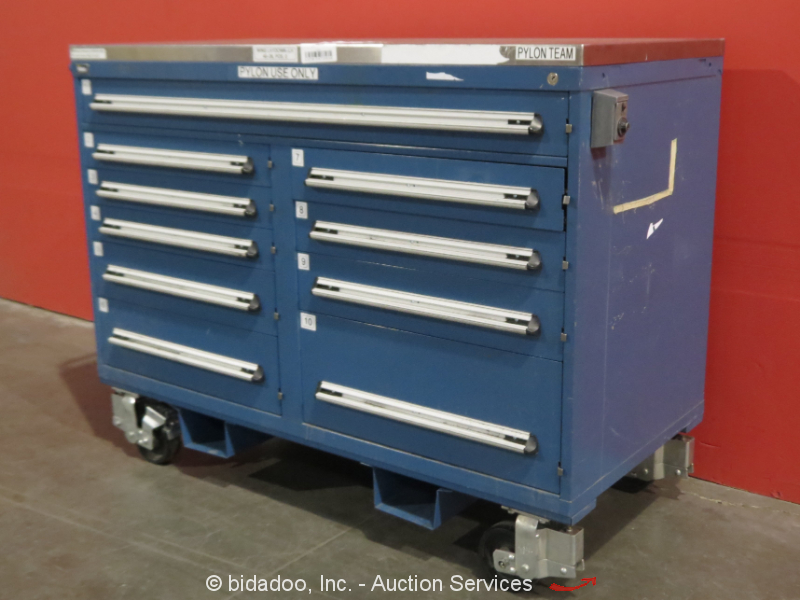 Stanley Vidmar 10Drawer Portable Tool Shop Equipment Storage Box