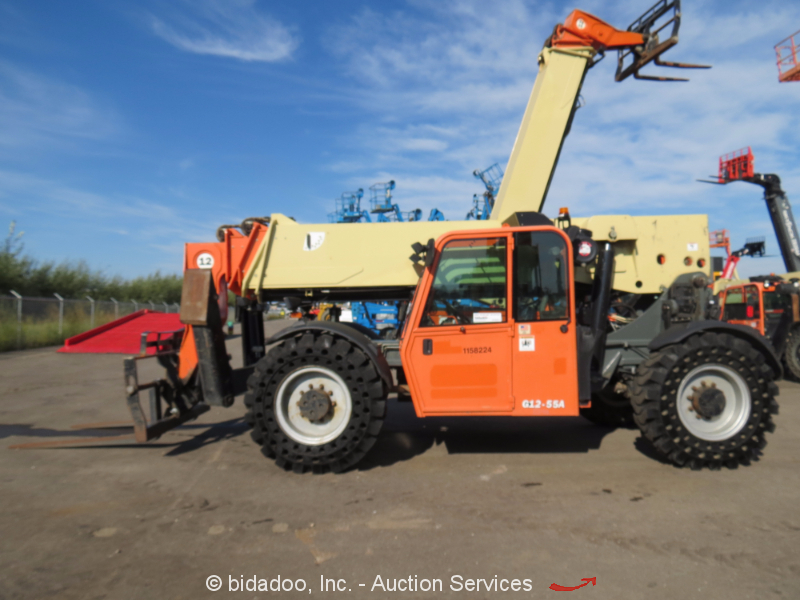 2010 JLG G1255A 55' 12000 lbs Telescopic Reach Forklift Cab A/C 12K