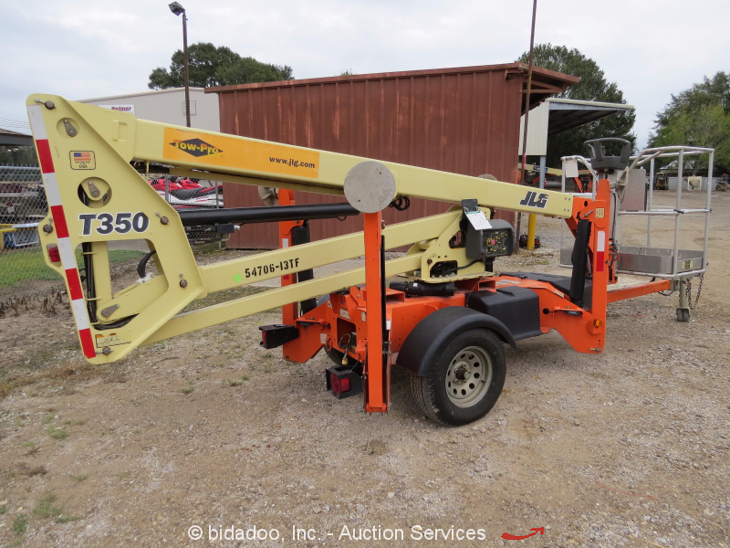 2012 JLG T350 35' Electric Towable Boom Lift Man Aerial PlatformTrailer