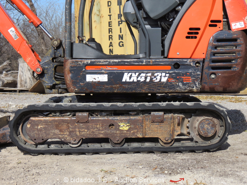 2012 Kubota KX413 Mini KX413V Hydraulic Excavator Rubber Ext Tracks Aux eBay