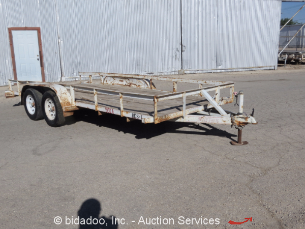 2004 Big Tex 50LA 16' Flatbed Tandem Axle Utility Wood Deck Trailer eBay