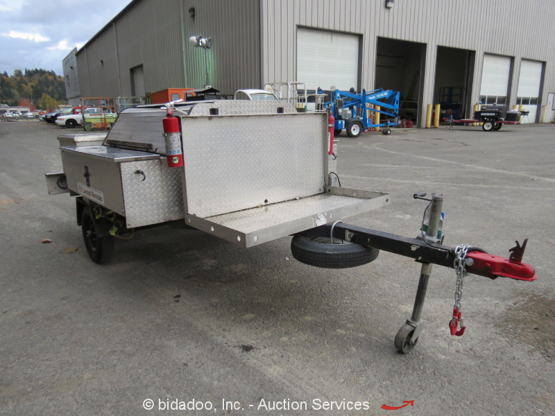 Double Commercial Traeger XL BBQ Grill Pellet Smoker Trailer Mounted S/A