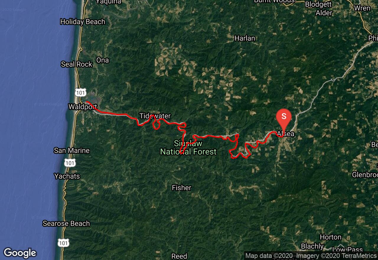 Map Of Alsea River Oregon
