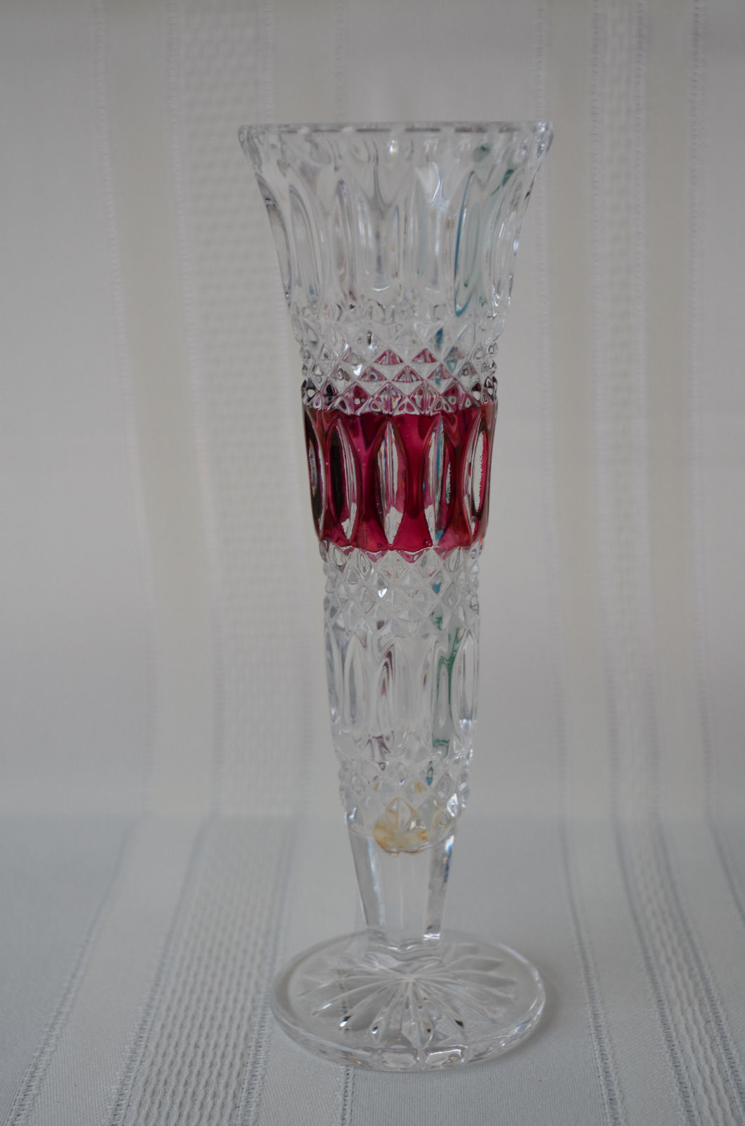 24 Lead Crystal Echt Bleikristall Flash Ruby Bud Vase Pottery & Glass