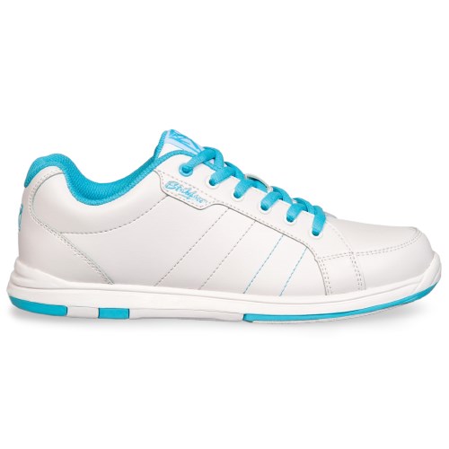 KR Strikeforce Womens Satin White/Aqua Wide Width Bowling Shoes + FREE