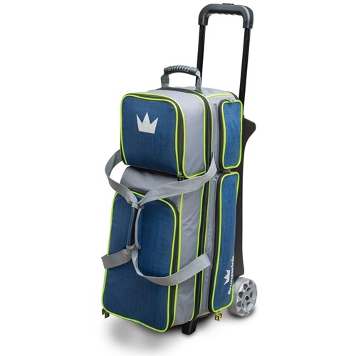 Brunswick Crown Deluxe Triple Roller Navy/Lime + Free Shipping