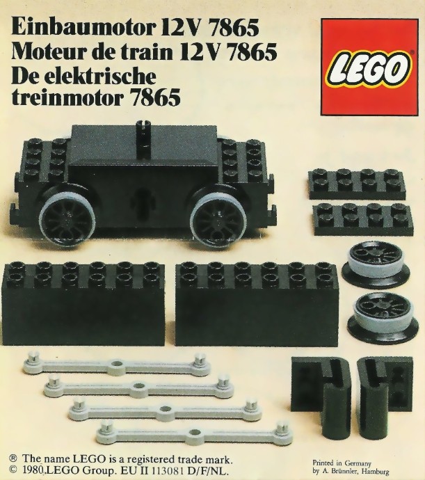 LEGO 7865 Motor Replacement Unit for Battery or MotorLess Trains 12V