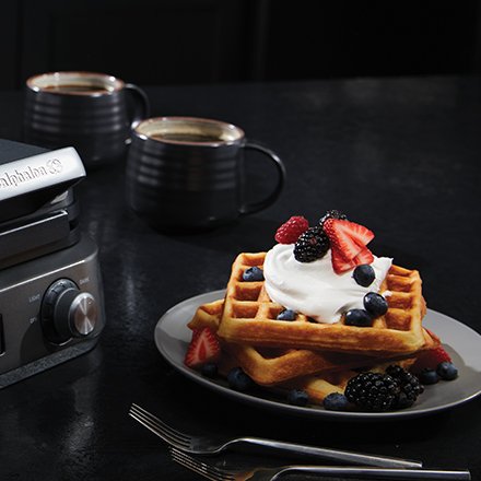 Calphalon IntelliCrisp™ Waffle Maker, Dark Stainless Steel