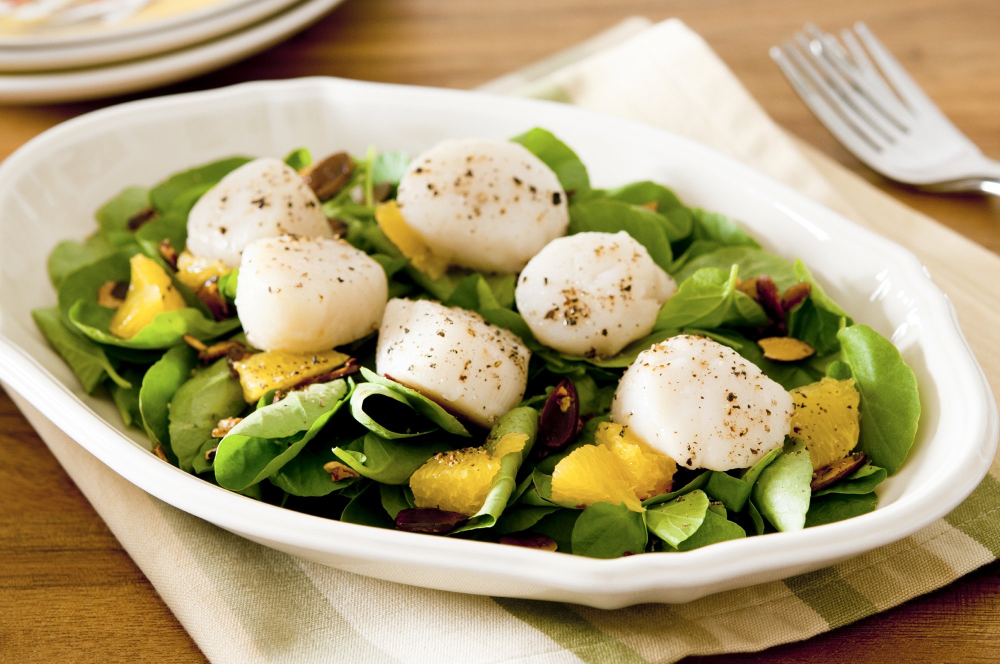 Frisee Salad with Seared Scallops and Oranges CalphalonUSAStore