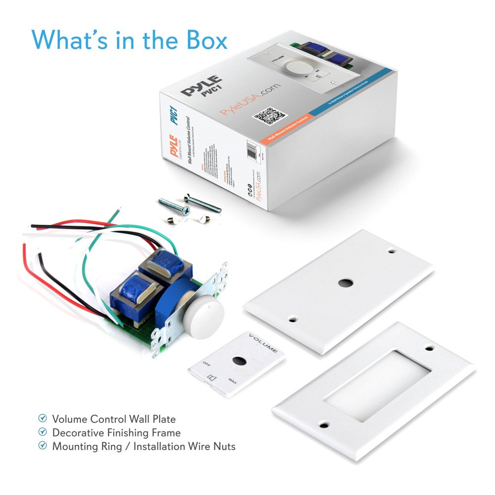 Pyle® PVC1 InWall/Wall Plate Rotary Volume Control
