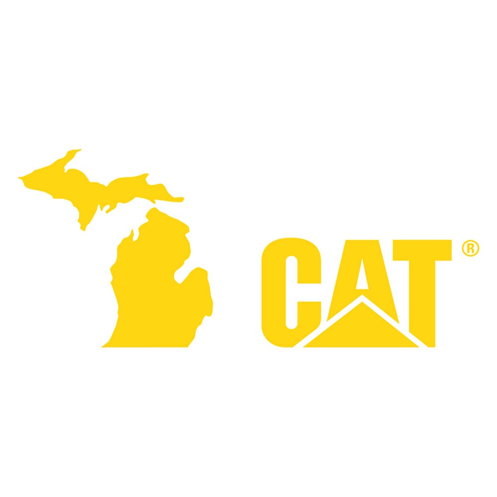 Caterpillar® CDST2 Michigan Cat® Logo 8" Yellow Vinyl Decal