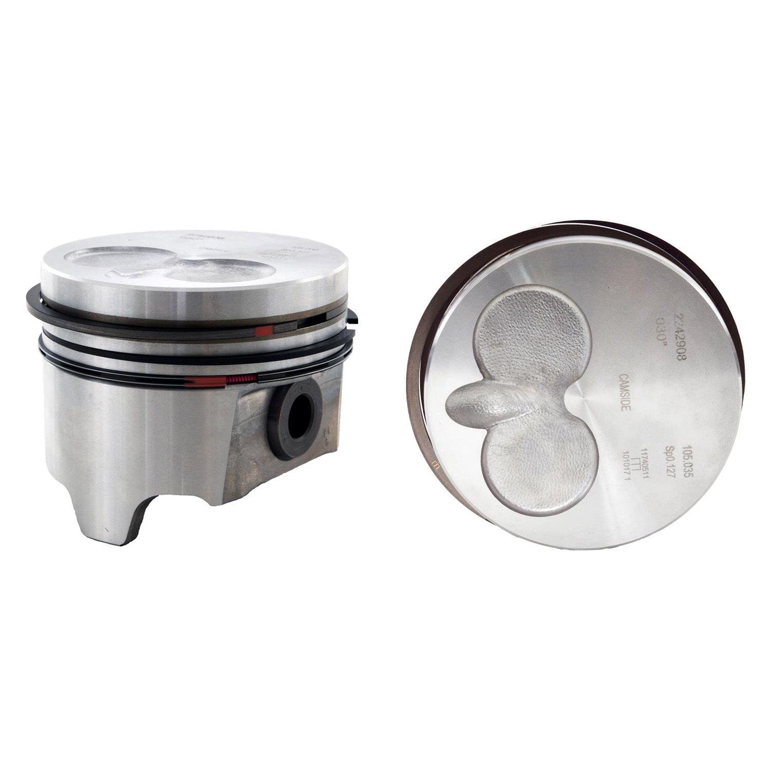 K1577(8)STD Flat Top Engine Piston Set with Premium Rings