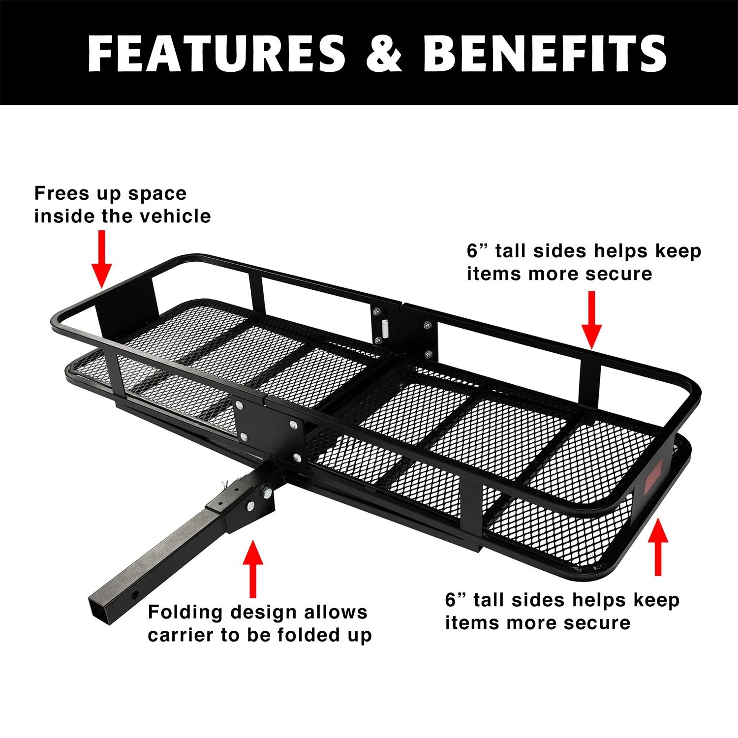 Erickson® 07495 Heavy Duty Hitch Cargo Carrier for 2" Receivers