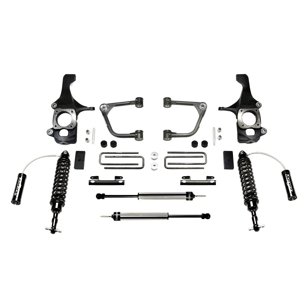 Fabtech® K7045DL 4" x 1" Uniball UCA Front and Rear Suspension Lift Kit