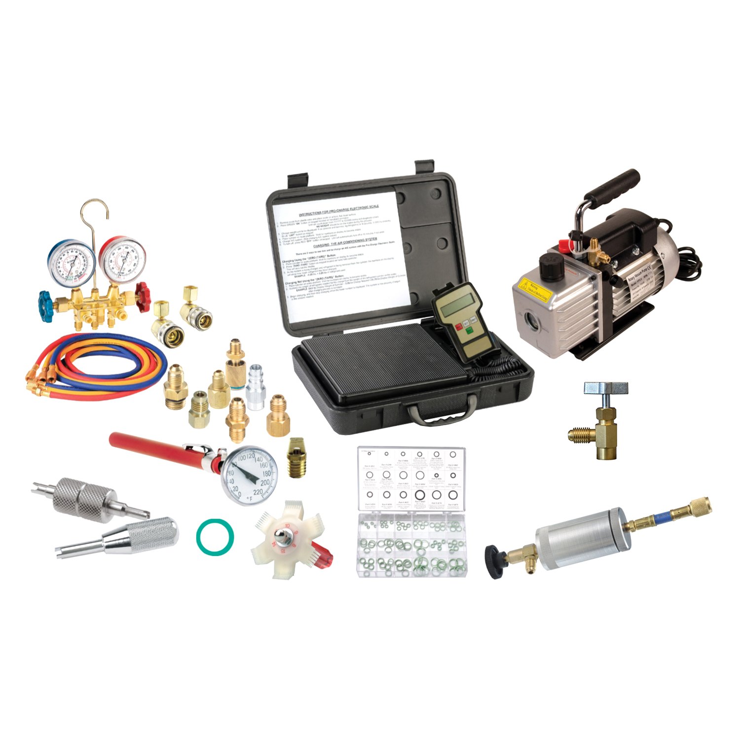 FJC® 9287 3 CFM Vacuum Pump, Gauge Set, Electronic Scale and