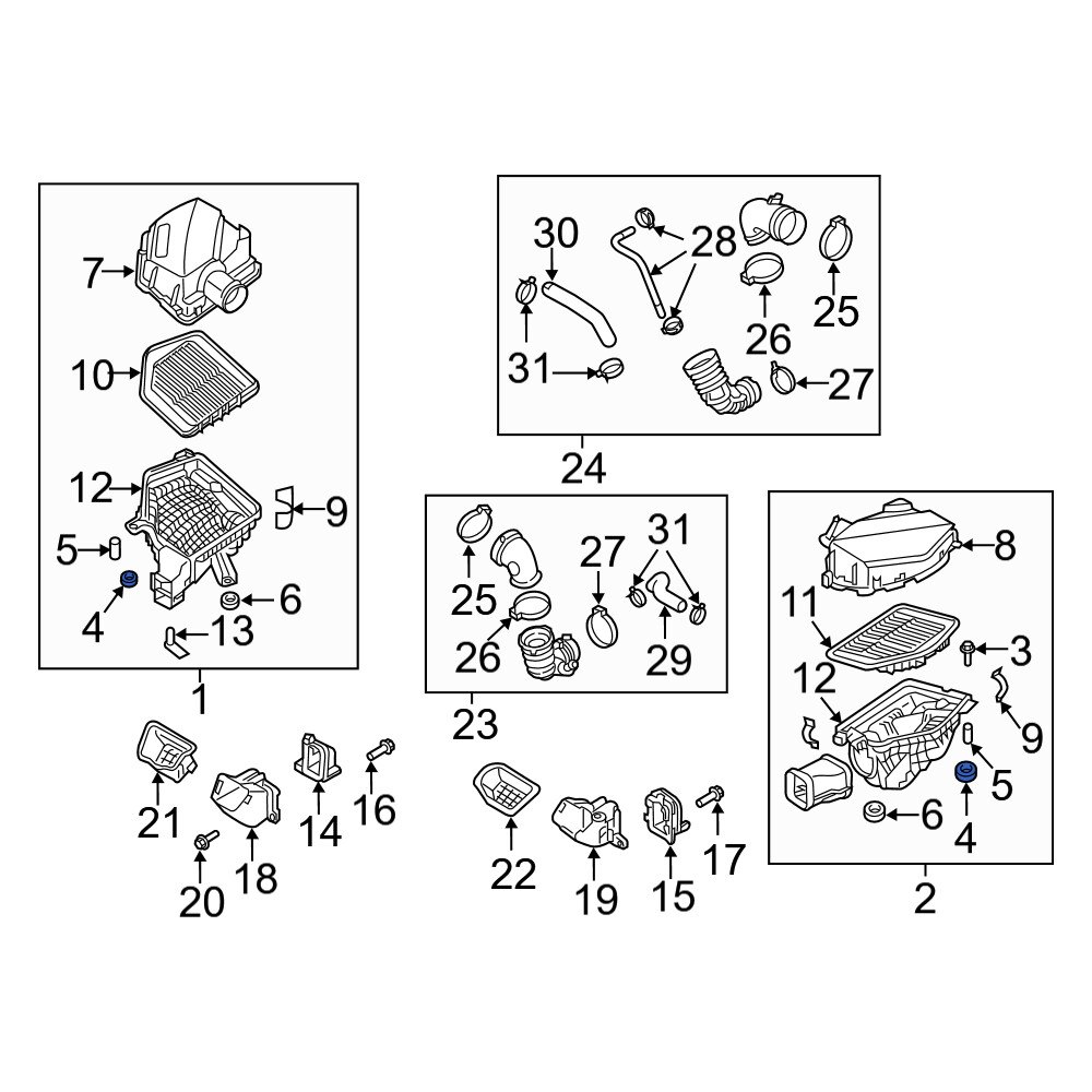 Genesis OE 281603R030 Upper Air Filter Housing Grommet