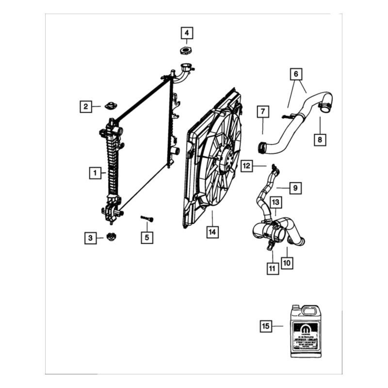 Mopar® Jeep Grand Cherokee 2014 Engine Coolant Radiator Hose