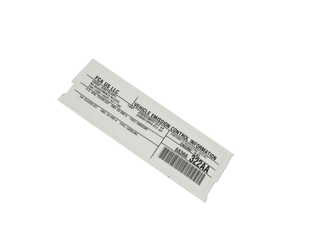 Mopar® 68366322AA Vehicle Emission Control Information Label
