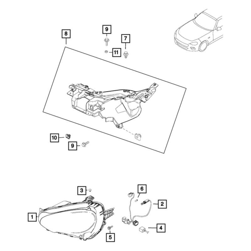 Fiat OE 68506811AA Front Left Headlight Assembly