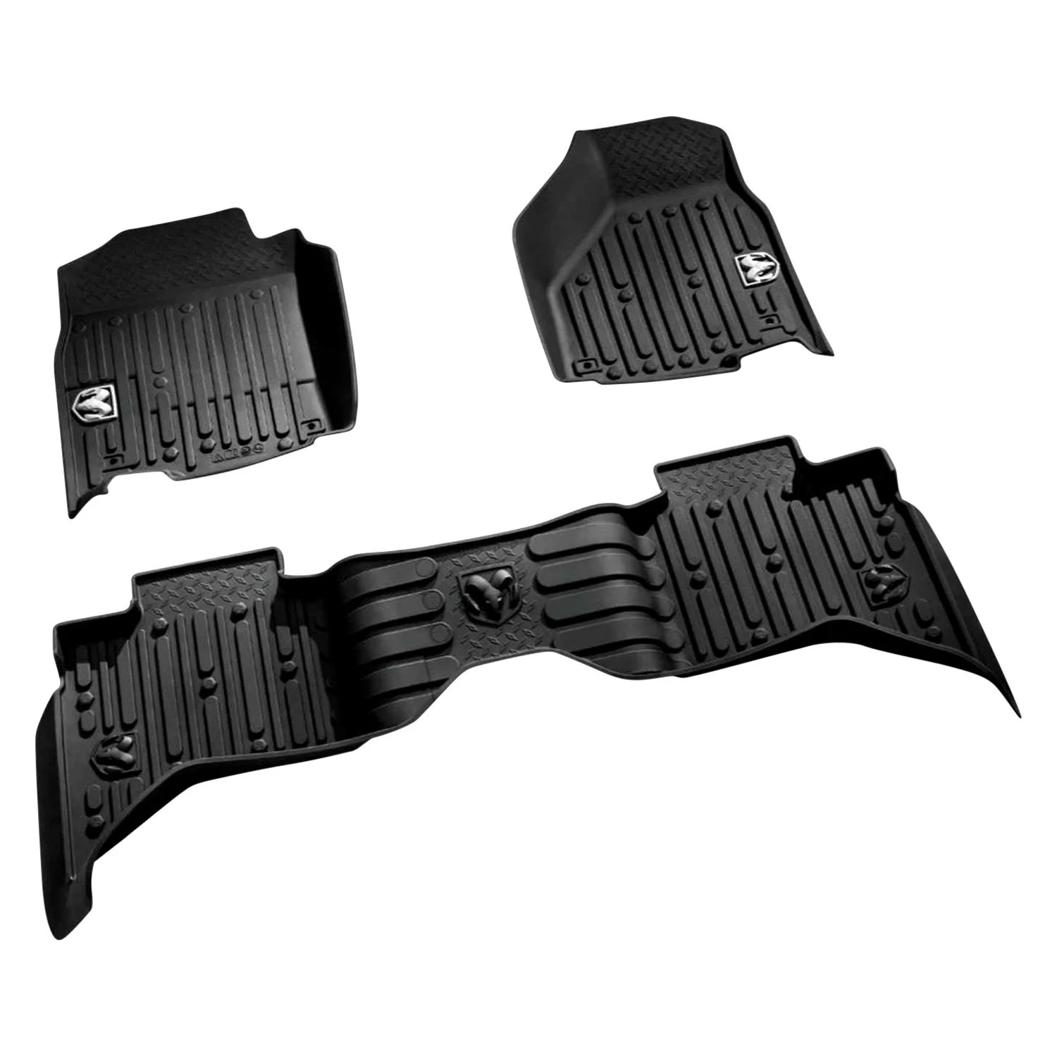 Mopar® 82215581AB All Weather 1st & 2nd Row Black Rubber Floor Mat Set